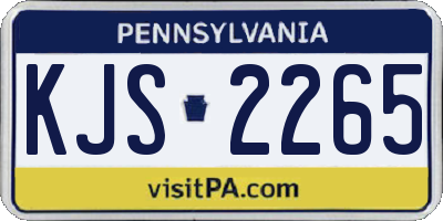 PA license plate KJS2265