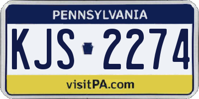 PA license plate KJS2274