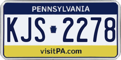 PA license plate KJS2278