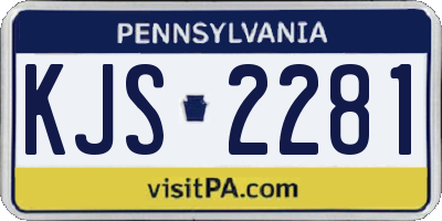 PA license plate KJS2281