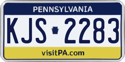 PA license plate KJS2283
