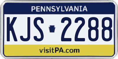 PA license plate KJS2288