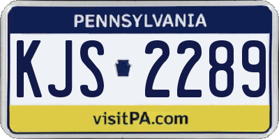 PA license plate KJS2289
