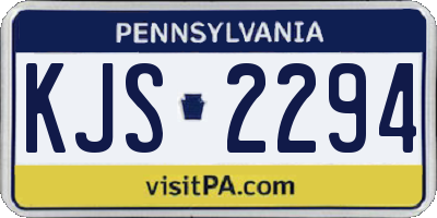 PA license plate KJS2294