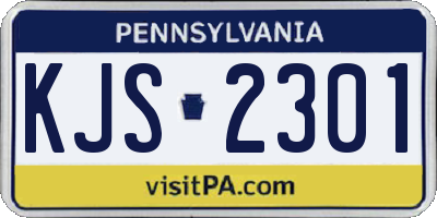 PA license plate KJS2301