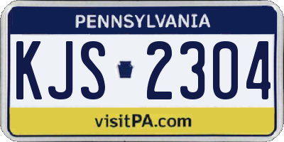 PA license plate KJS2304