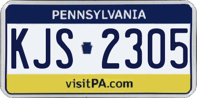 PA license plate KJS2305