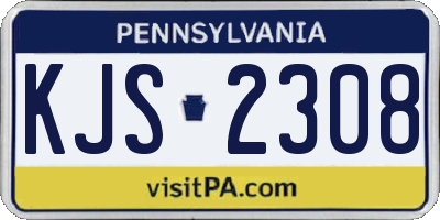 PA license plate KJS2308