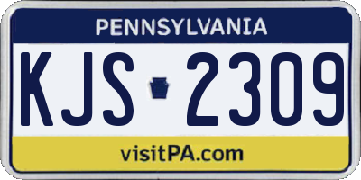 PA license plate KJS2309