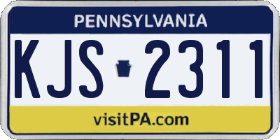 PA license plate KJS2311