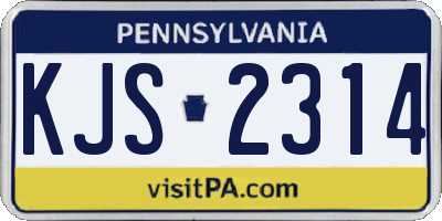 PA license plate KJS2314
