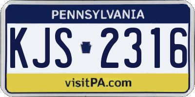 PA license plate KJS2316