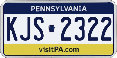 PA license plate KJS2322