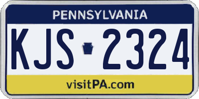 PA license plate KJS2324