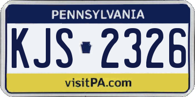PA license plate KJS2326