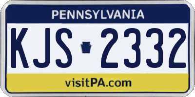 PA license plate KJS2332