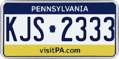 PA license plate KJS2333