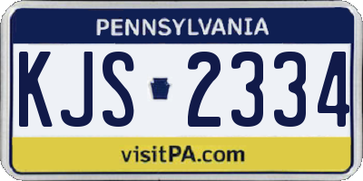 PA license plate KJS2334