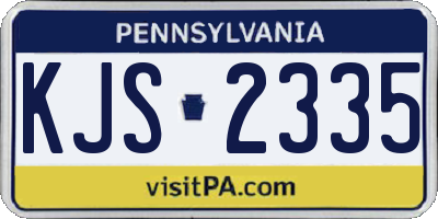 PA license plate KJS2335