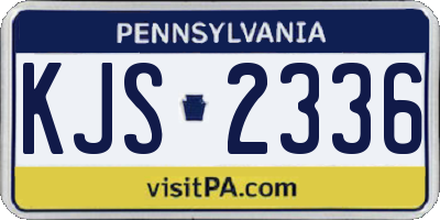 PA license plate KJS2336