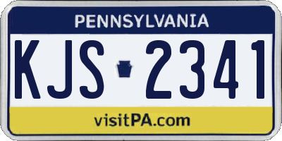 PA license plate KJS2341