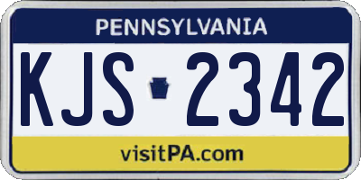 PA license plate KJS2342