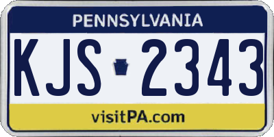 PA license plate KJS2343