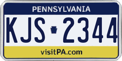 PA license plate KJS2344