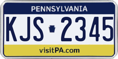 PA license plate KJS2345