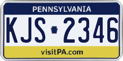 PA license plate KJS2346