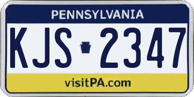 PA license plate KJS2347