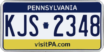 PA license plate KJS2348
