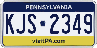 PA license plate KJS2349