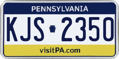 PA license plate KJS2350