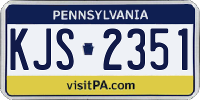 PA license plate KJS2351