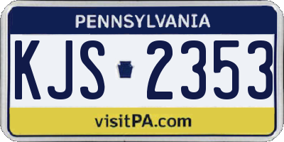PA license plate KJS2353