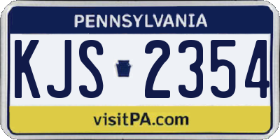 PA license plate KJS2354
