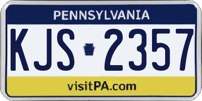 PA license plate KJS2357
