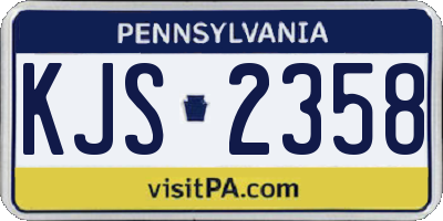 PA license plate KJS2358