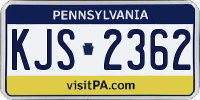 PA license plate KJS2362