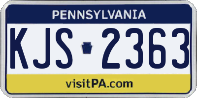 PA license plate KJS2363