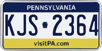 PA license plate KJS2364