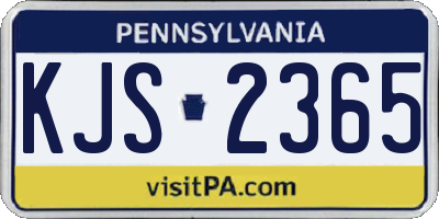 PA license plate KJS2365