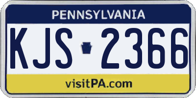 PA license plate KJS2366