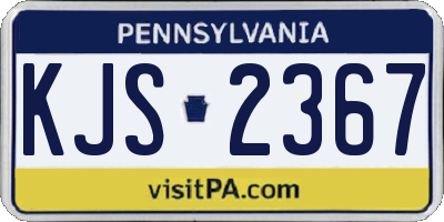 PA license plate KJS2367