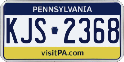 PA license plate KJS2368