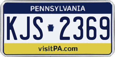 PA license plate KJS2369