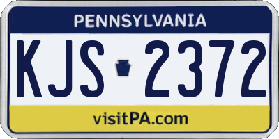 PA license plate KJS2372