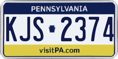 PA license plate KJS2374