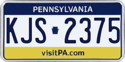PA license plate KJS2375